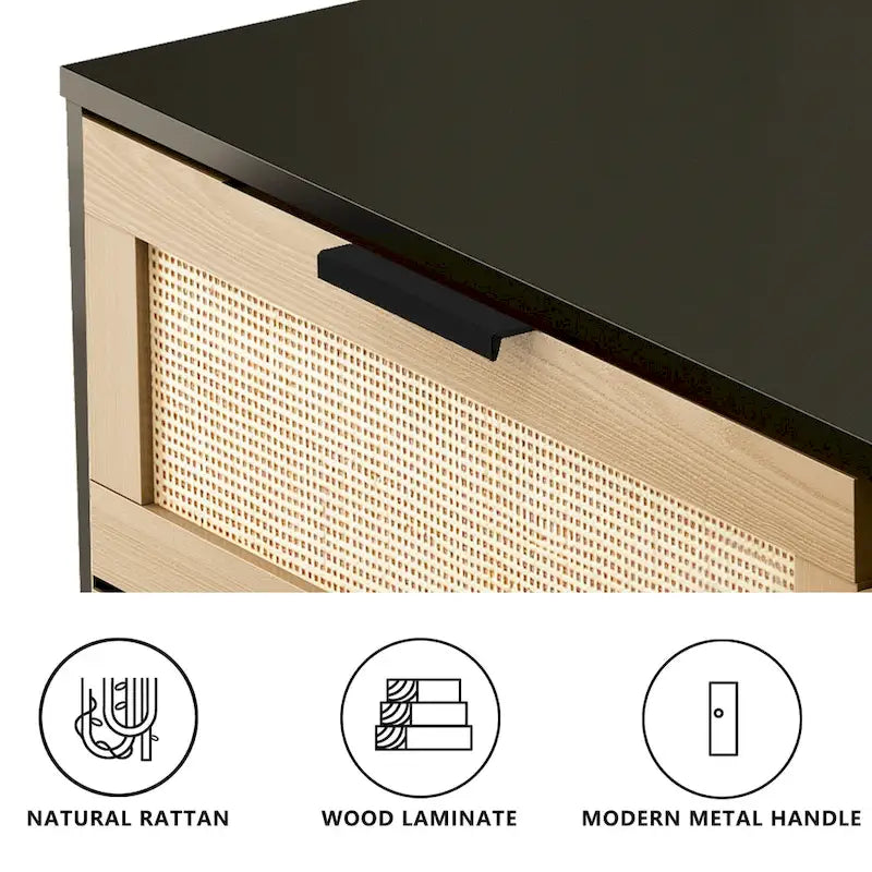 Commode 6 tiroirs en rotin Commode en rotin