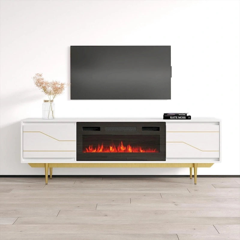 Meuble TV avec cheminée