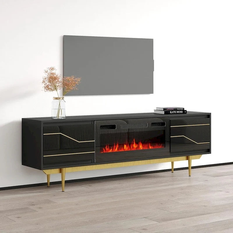 Meuble TV avec cheminée