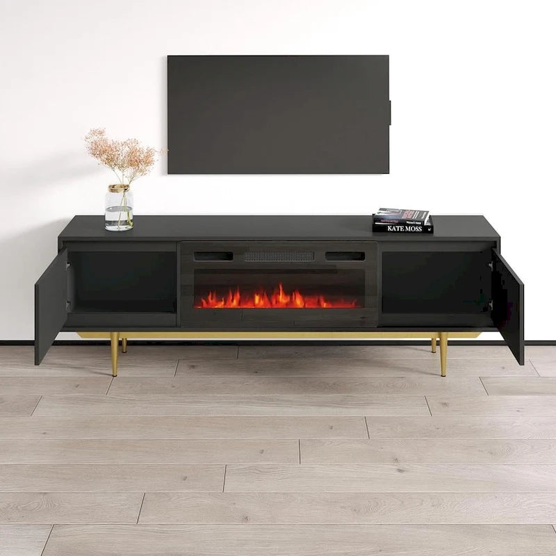 Meuble TV avec cheminée