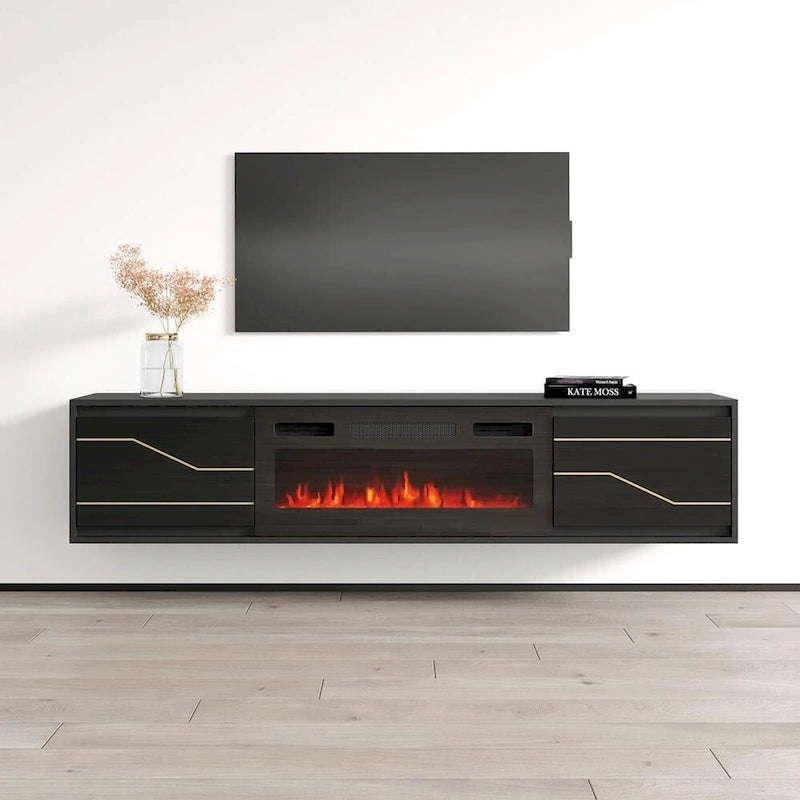 Meuble TV avec cheminée