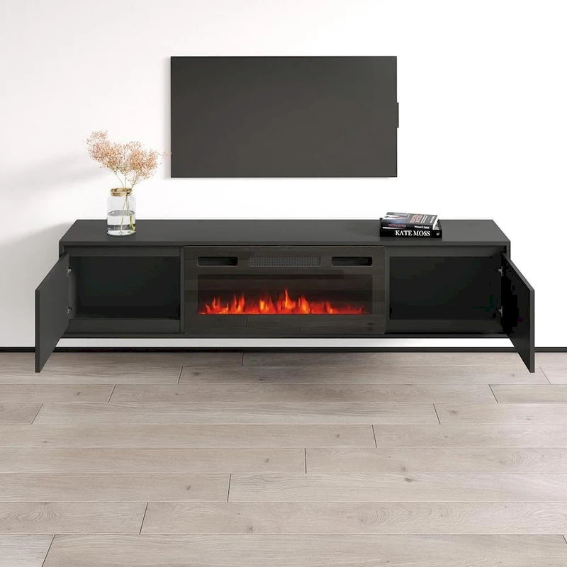 Meuble TV avec cheminée
