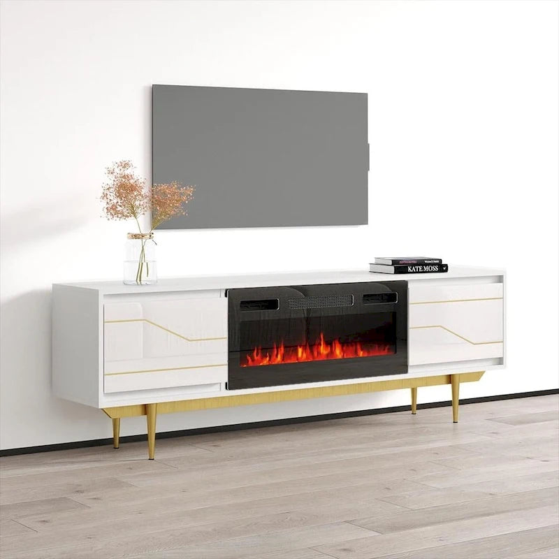 Meuble TV avec cheminée