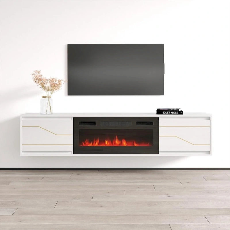 Meuble TV avec cheminée