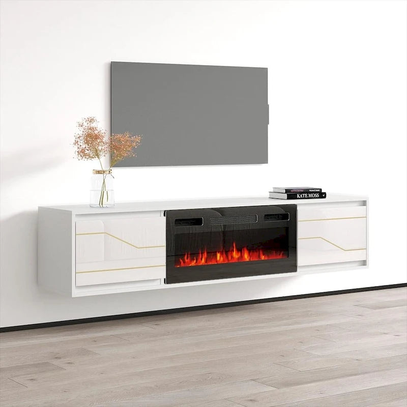 Meuble TV avec cheminée