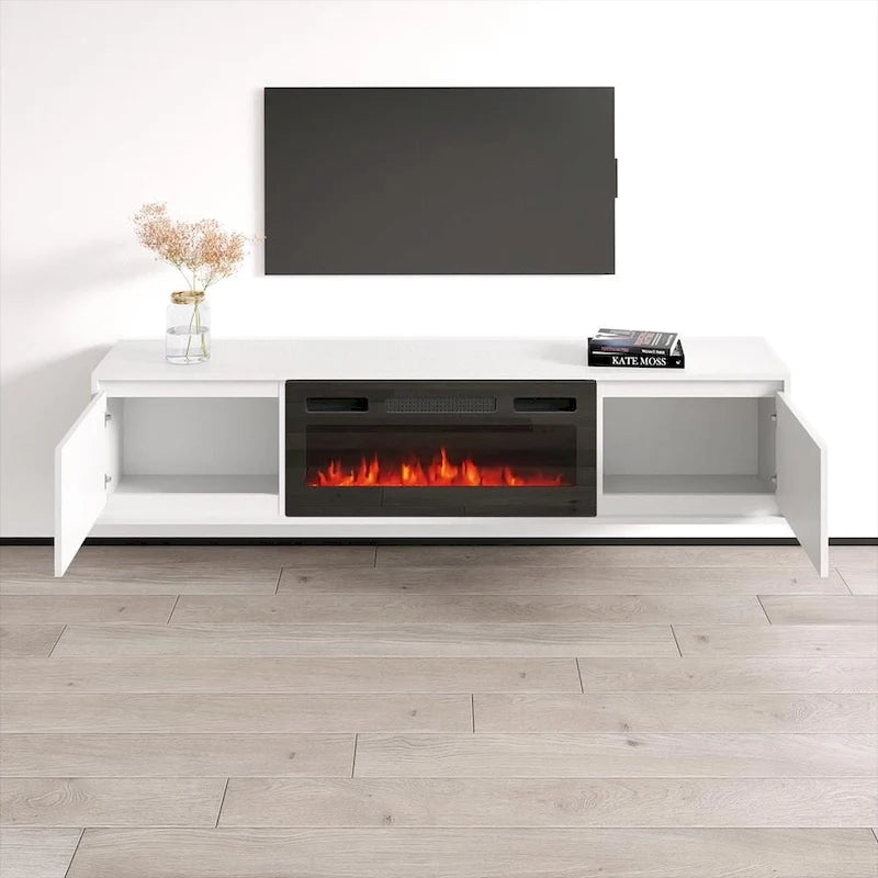 Meuble TV avec cheminée