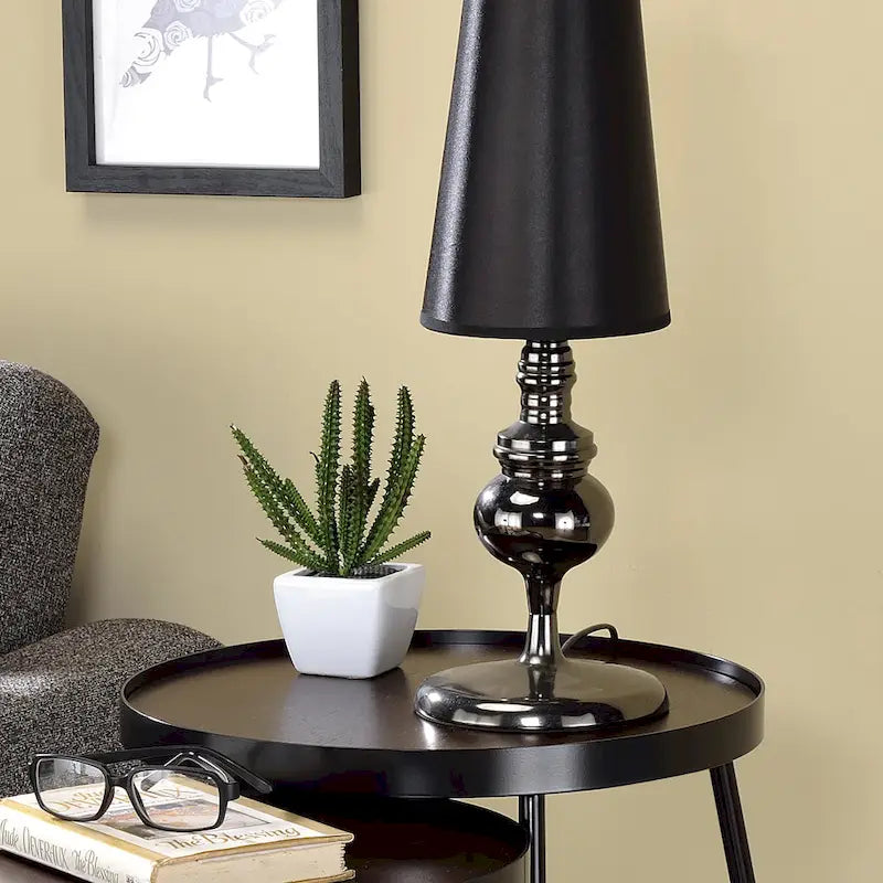 Ensemble de bureau gigogne deux pièces en acier noir mat moderne de 20 pouces