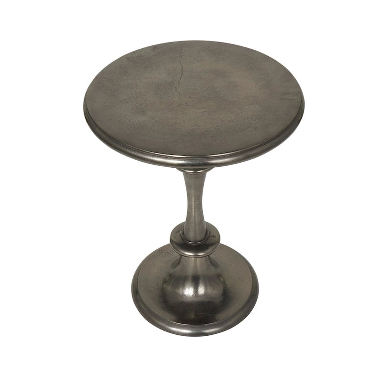 Table d'appoint en métal tourné d'aluminium