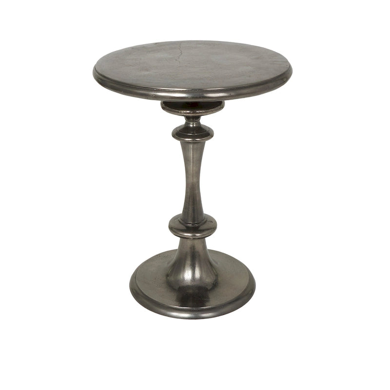 Table d'appoint en métal tourné d'aluminium