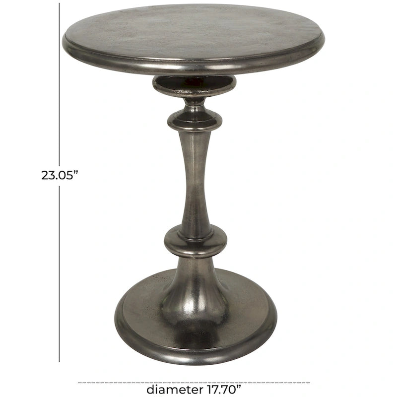 Table d'appoint en métal tourné d'aluminium
