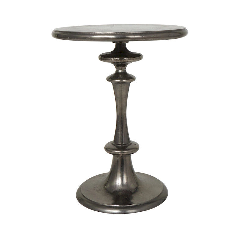 Table d'appoint en métal tourné d'aluminium
