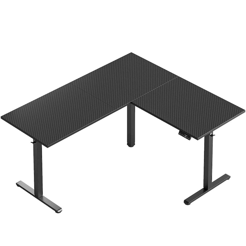 63 Bureau d'angle en forme de L Bureau de jeu LED avec support d'écran ergonomique