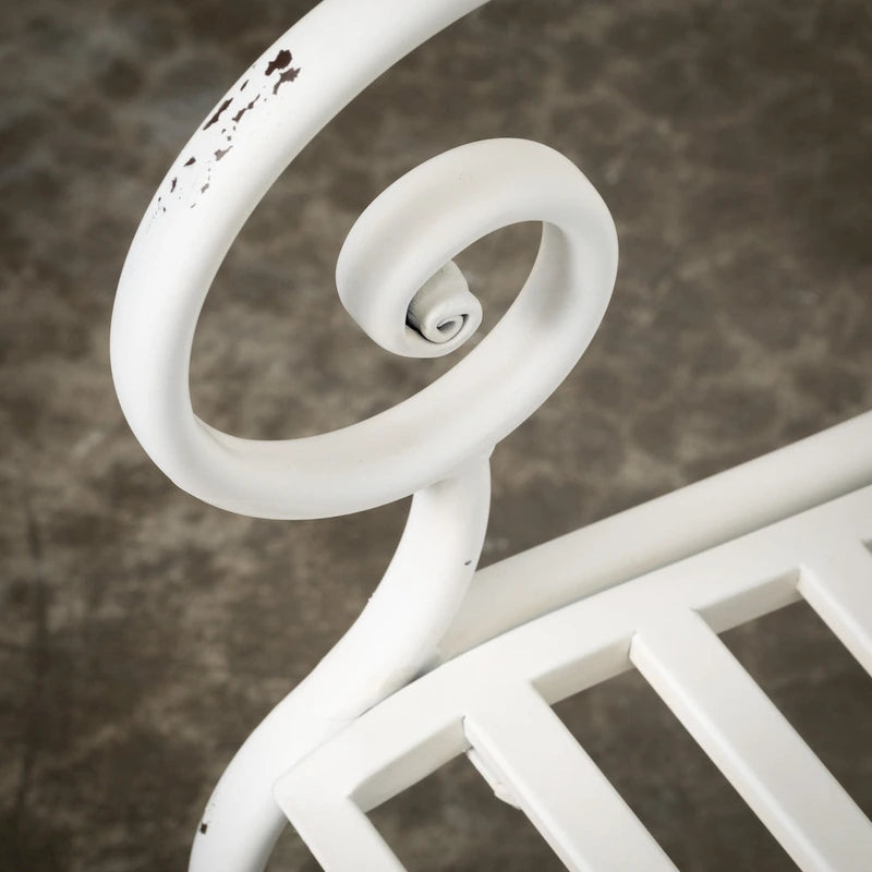 Banc de jardin en métal blanc éclatant 36 H Blanc - 45,5 L x 18,5 l x 36 H