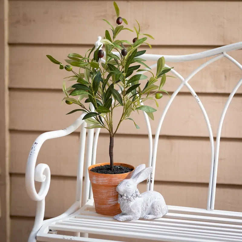 Banc de jardin en métal blanc éclatant 36 H Blanc - 45,5 L x 18,5 l x 36 H