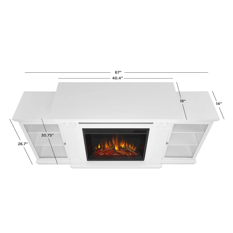 Cheminée de meuble TV électrique blanc