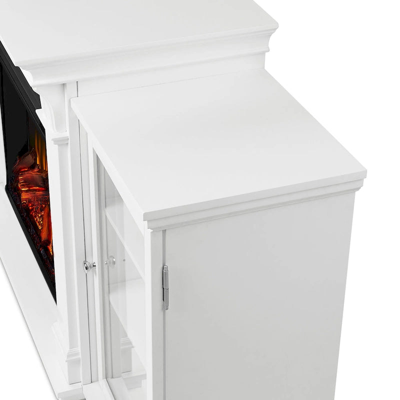 Cheminée de meuble TV électrique blanc