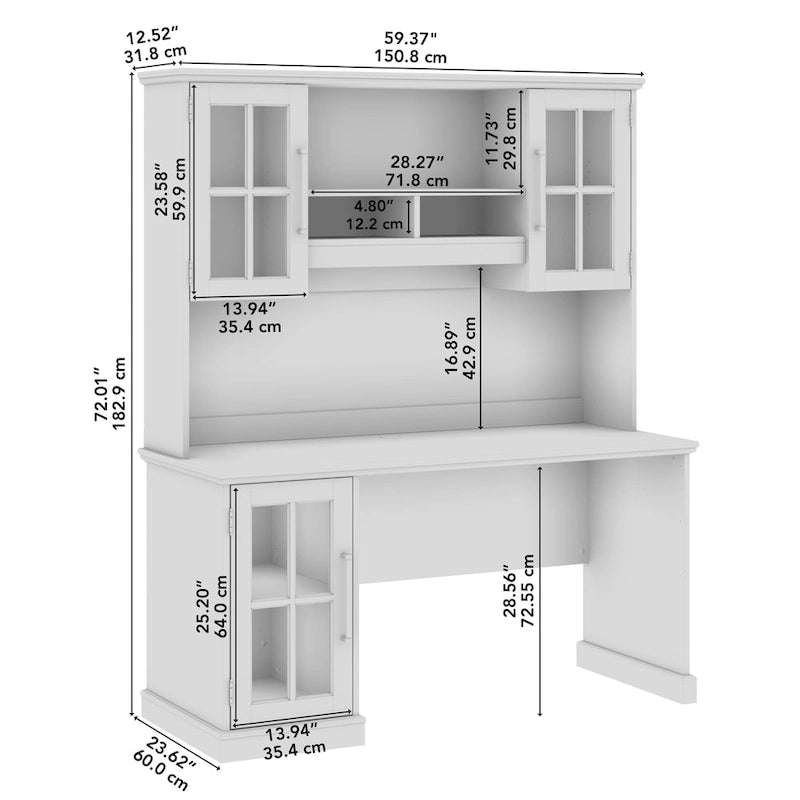 Bureau informatique de 60 pouces avec étagère