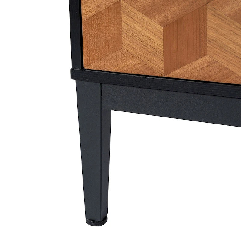 Table de chevet double tiroir moderne de 63,5 cm de hauteur avec station de recharge et pieds réglables, lot de deux.