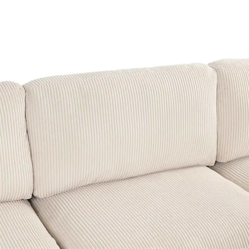 Canapé modulable avec pouf et méridienne en L