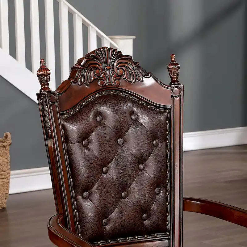 Chaises de salle à manger avec accoudoirs Abeena en bois de cerisier massif (lot de 2) par Furniture of America