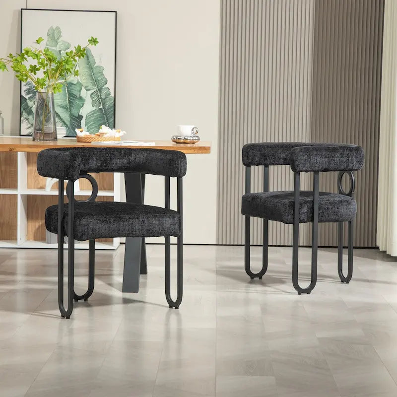 Chaise de salle à manger tapissée en cuir véritable