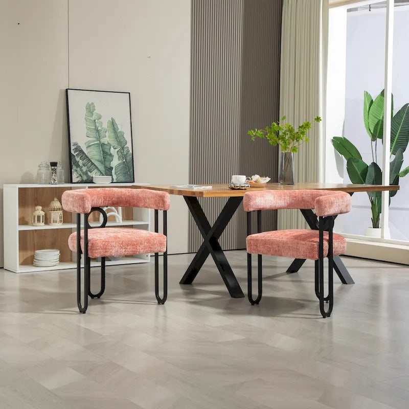 Chaise de salle à manger tapissée en cuir véritable