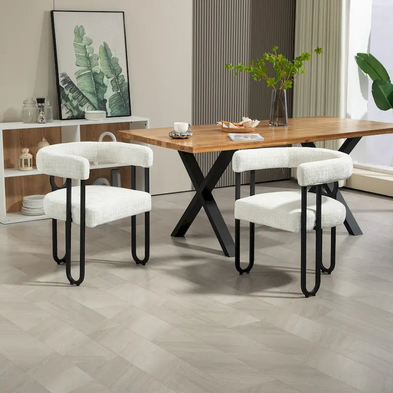 Chaise de salle à manger tapissée en cuir véritable