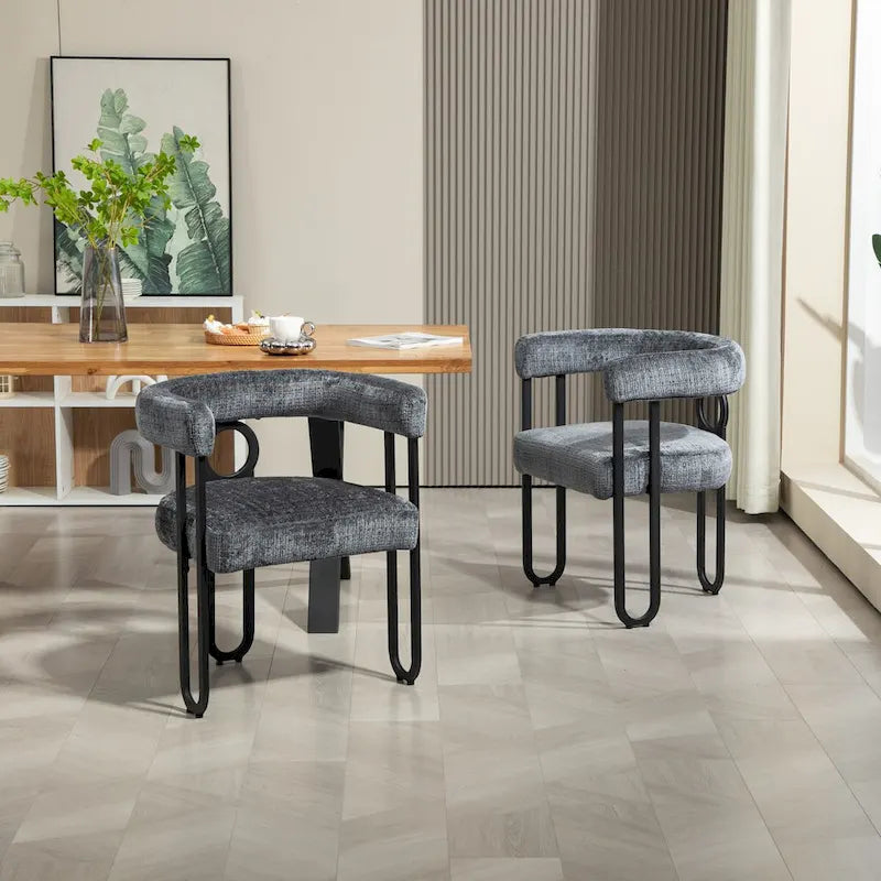 Chaise de salle à manger tapissée en cuir véritable