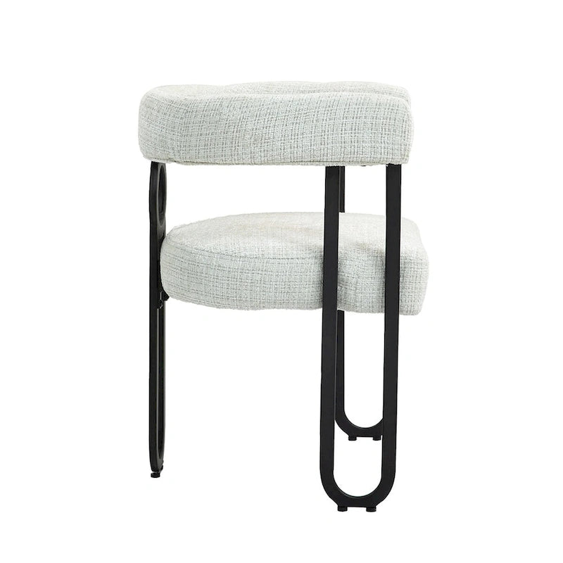 Chaise de salle à manger tapissée en cuir véritable