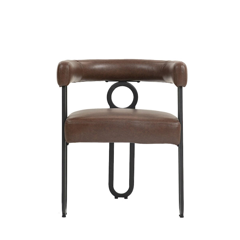 Chaise de salle à manger tapissée en cuir véritable