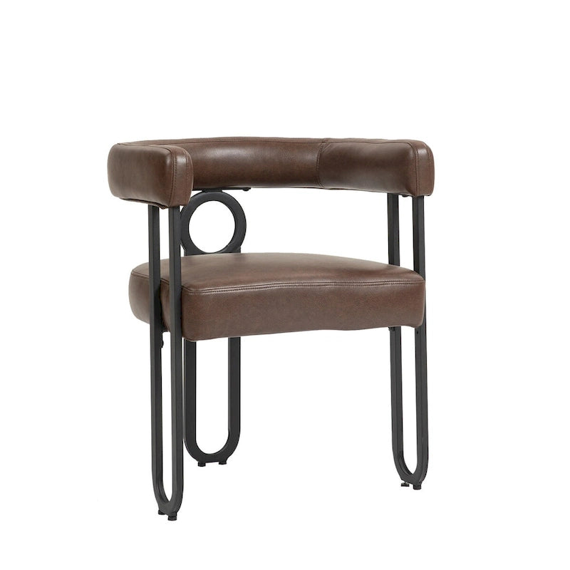Chaise de salle à manger tapissée en cuir véritable