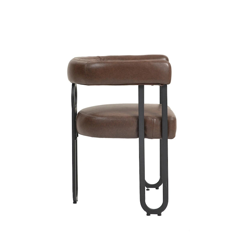 Chaise de salle à manger tapissée en cuir véritable