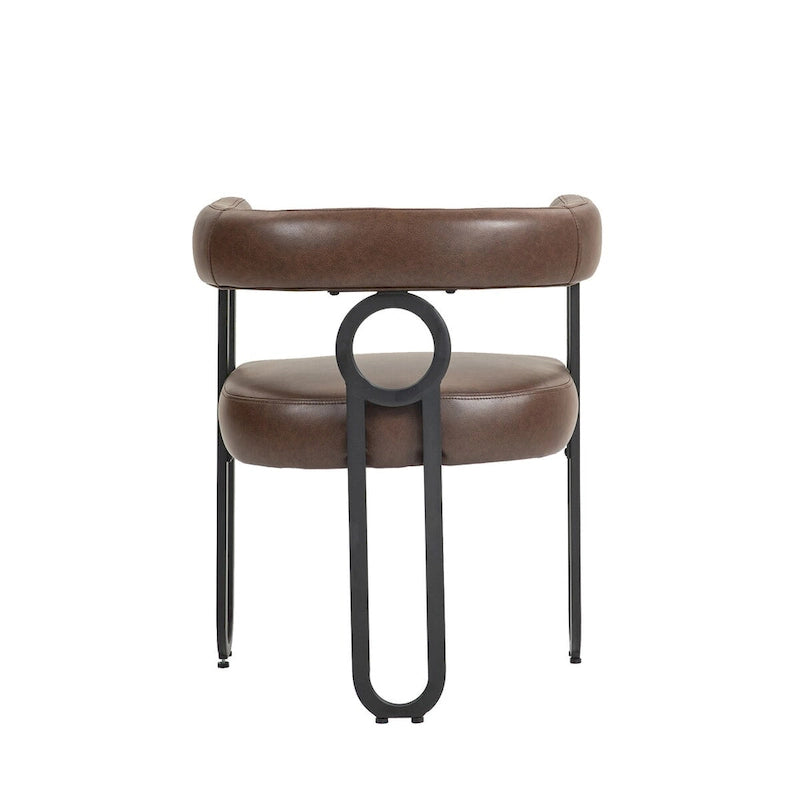 Chaise de salle à manger tapissée en cuir véritable