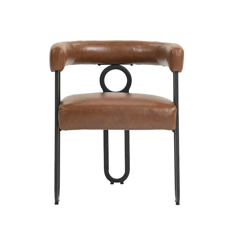 Chaise de salle à manger tapissée en cuir véritable