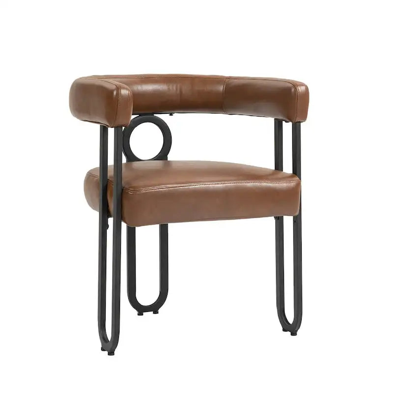 Chaise de salle à manger tapissée en cuir véritable