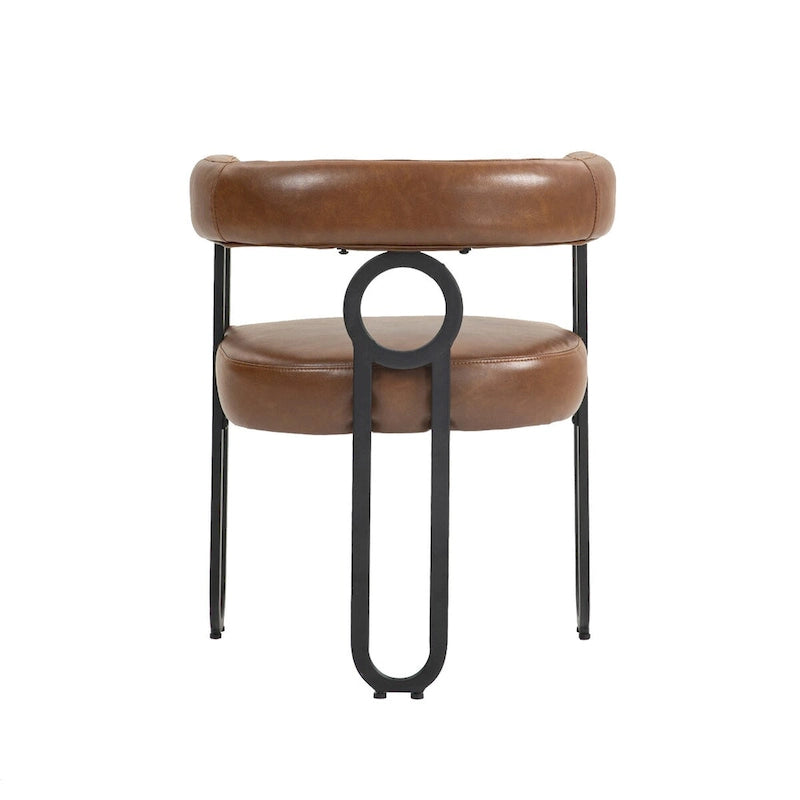 Chaise de salle à manger tapissée en cuir véritable