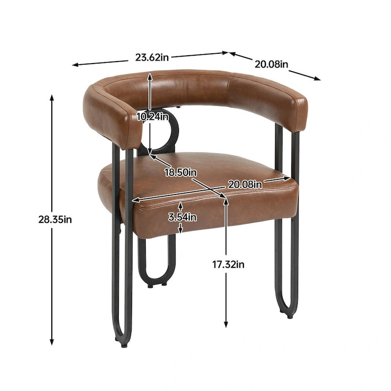 Chaise de salle à manger tapissée en cuir véritable