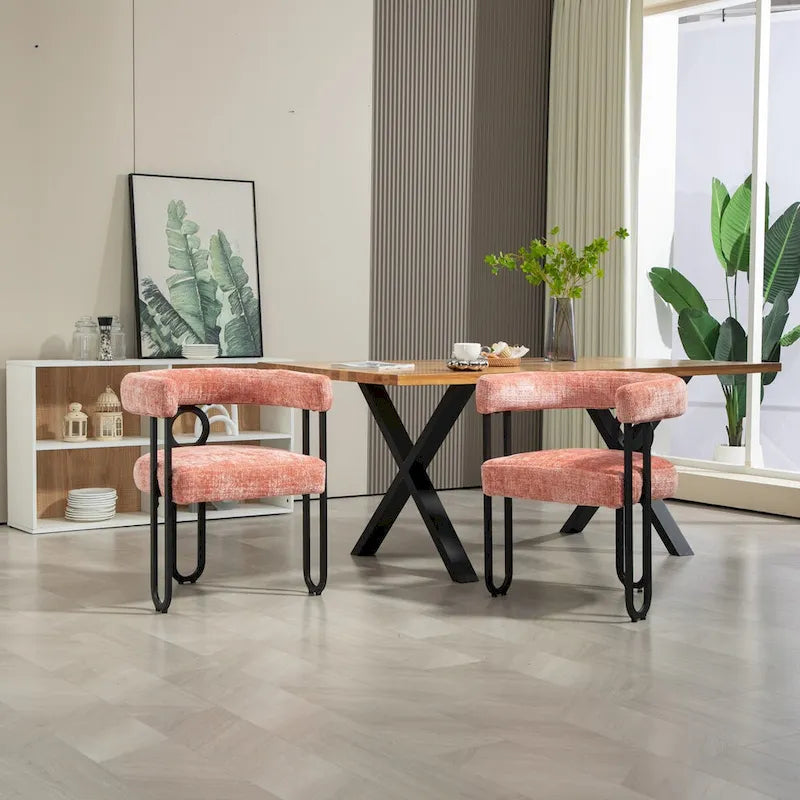Chaise de salle à manger tapissée en cuir véritable
