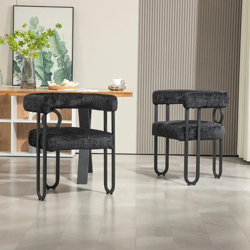 Chaise de salle à manger tapissée en cuir véritable