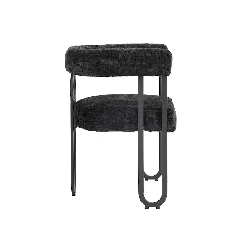 Chaise de salle à manger tapissée en cuir véritable